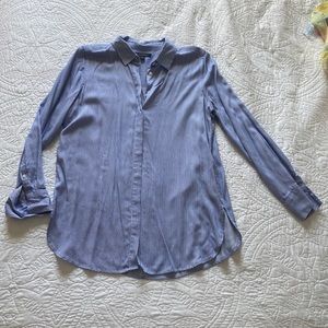 Banana Republic Blue Pinstripes Parker Button Down Tunic